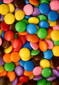 Coated chocolate candy